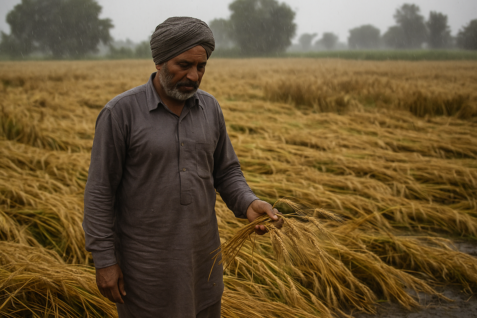 Punjab’s Wheat Farmers Grapple with Unseasonal Rains and Crop Damage